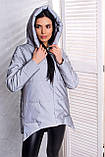 Куртка жіноча демісезонна подовжена з капюшоном — 014 світловідбивний колір, фото 3