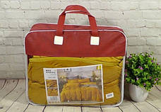 Велюрова постільна білизна Моніка Євро Гірчичний, фото 5