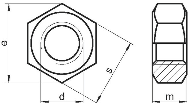 схема гайки шестигранной