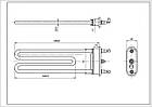 Тен для пральної машини Whirlpool 480111101171 TPO 185-LB-1900 Thermowatt L=185mm 1900W, фото 2