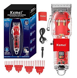 Машинка для стриження Kemei Km-1761 (4 насадки, USB-кабель, дисплей)