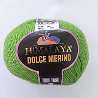 Пряжа Dolce Merino Himalaya Турция 50% шерсть мериноса 50% микрофибра 100г - 230м спицы 3,75-4,5 мм цвет зеле