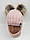 Дитячі польські зимові в'язані шапки на флісі з зав'язками оптом для дівчат, р.46-48, Agbo (Польща), фото 2