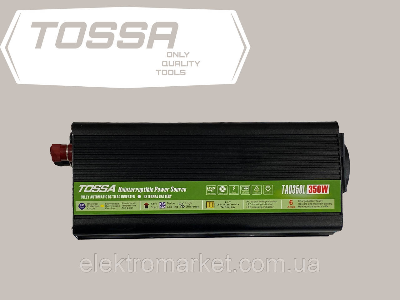 Перетворювач напруги (інвертор) 12-220V 350W Tossa TAU350L з функцією UPS