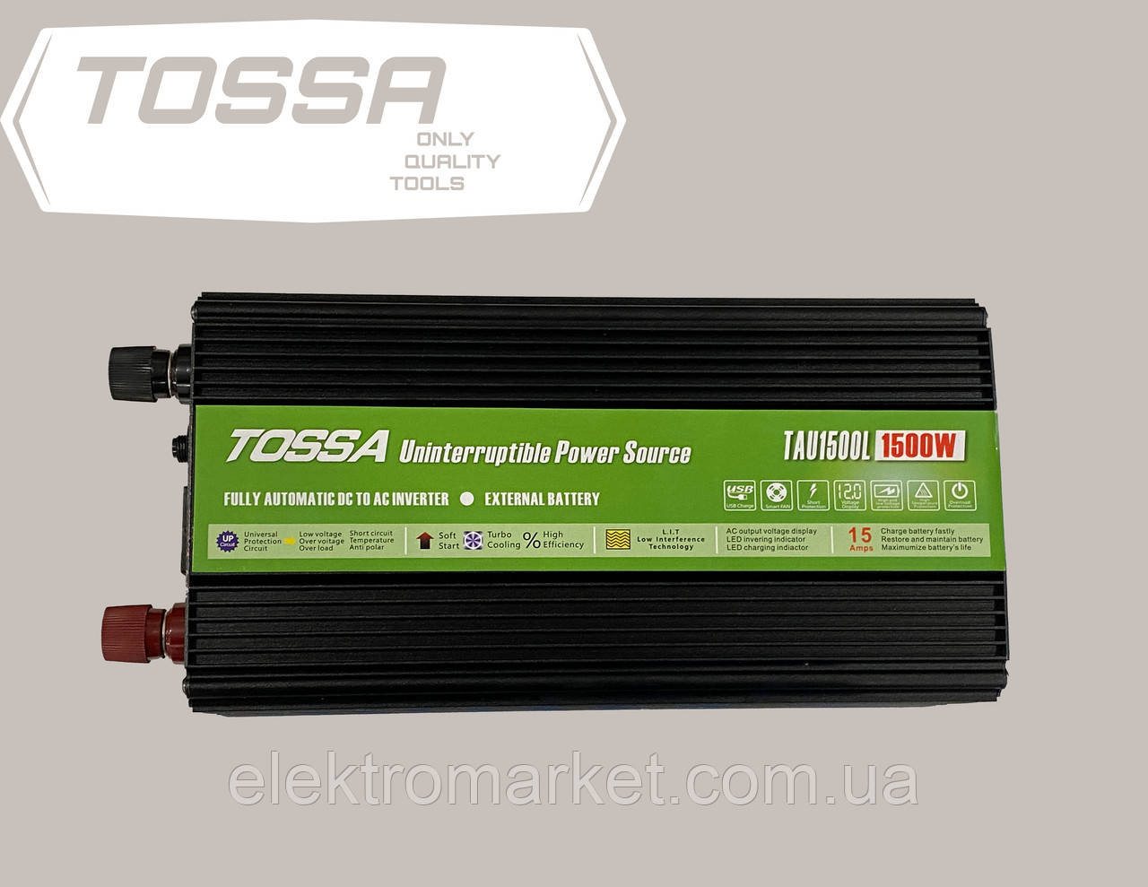 Перетворювач напруги (інвертор) 12-220V 1500W Tossa TAU1500L з функцією UPS