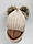 Дитячі польські зимові в'язані шапки на флісі з зав'язками оптом для дівчат, р.48-50, Agbo (Польща), фото 2
