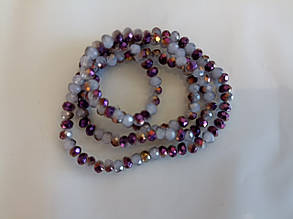 Кришталеві намистини 3*3,5мм, грановані - білий