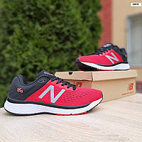 Мужские кроссовки New Balance 860 (красные с чёрным) лёгкие яркие спортивные осенние кроссы О10670