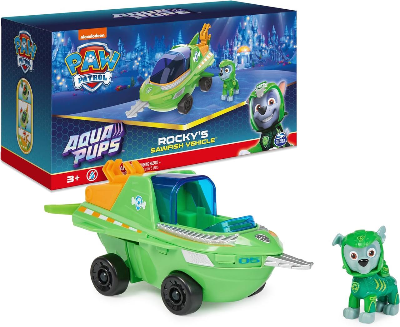 Машинка з фігуркою Paw Patrol Роккі Трансформер риба-пила Аква цуценята 6066421 Spin Master