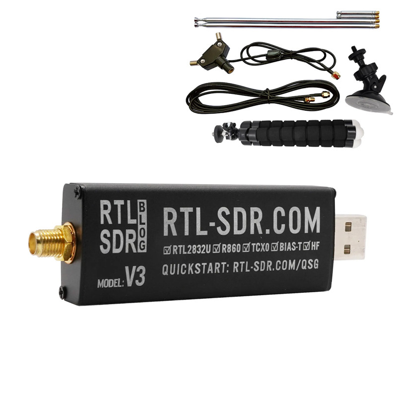 SDR приймач RTL-SDR V3, 500 кГц -1.76 ГГц, комплект