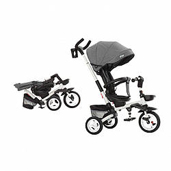 Велосипед триколісний з батьківською ручкою TILLY FLIP T-390, складаний, сірий