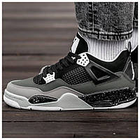 Мужские / женские кроссовки Nike Air Jordan 4 Retro SE Fear Black White Grey, серые кожаные найк аир джордан 4