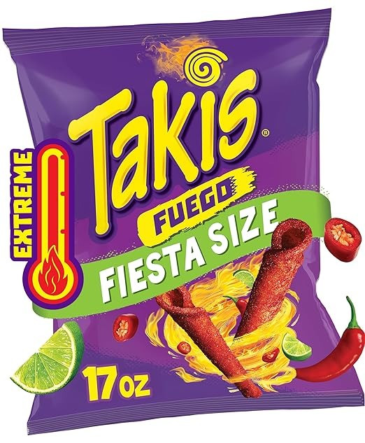 Чіпси Takis Hot Chili Pepper & Lime Flavored Extreme Spicy Rolled Tortilla Chips 481g