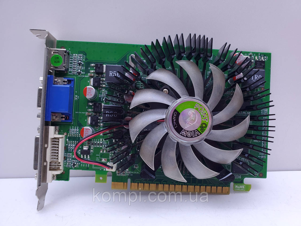 Відеокарта Point of View GeForce GT 440 1GB (1Gb,GDDR3,128 Bit,HDMI,PCI-Ex,Б/у), фото 1