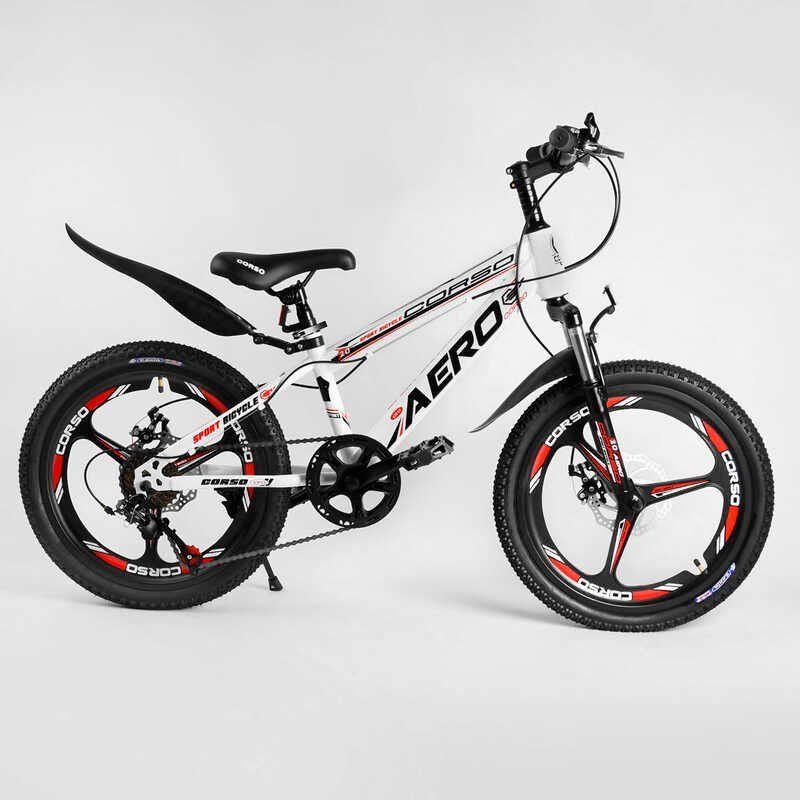 Дитячий спортивний велосипед CORSO "AERO" 31488, 20 дюймів, сталева рама, обладнання Saiguan, 7 швидкостей, литий диск, зібраний, фото 1