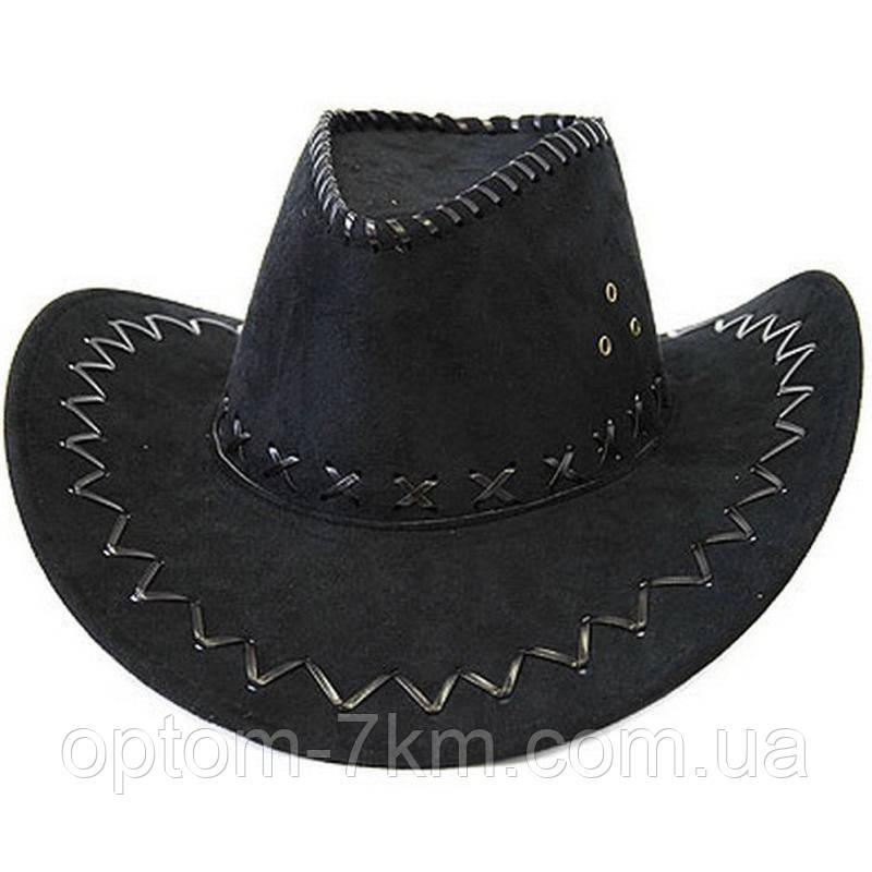 Карнавальная шляпа ковбойская замшевая черная на Хэллоуин MA21-11 H - фото 3 - id-p1969394149