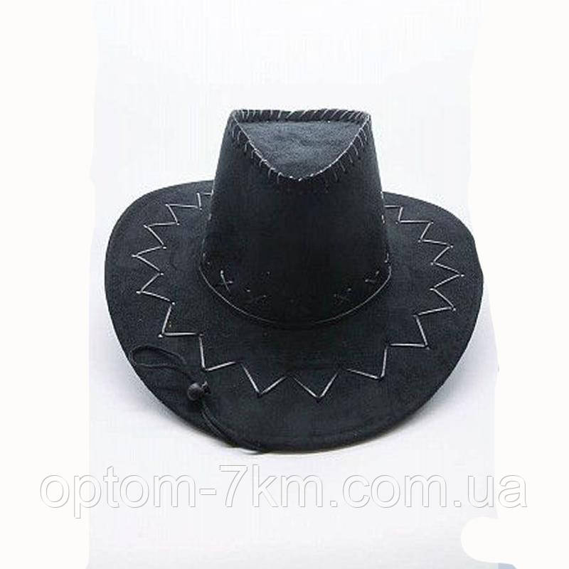 Карнавальная шляпа ковбойская замшевая черная на Хэллоуин MA21-11 H - фото 2 - id-p1969394149