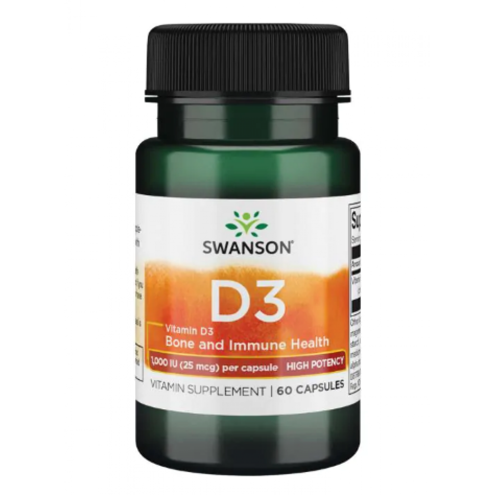 Vitamin D3 High Potency 1,000 IU (25 mcg) - 60 Caps