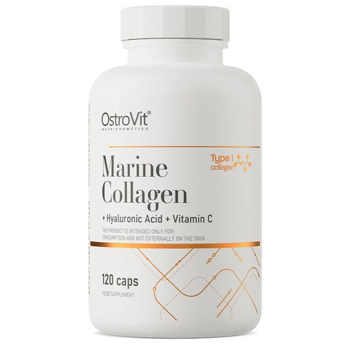 Для суглобів і зв'язок OstroVit Collagen Marine with Hyaluronic Acid and Vitamin C (120 капсул.)