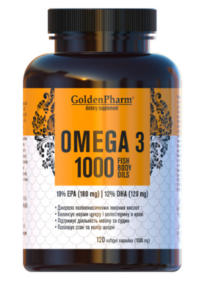 Омега-3 1000 мг 120 капсул /Голден Фарм/