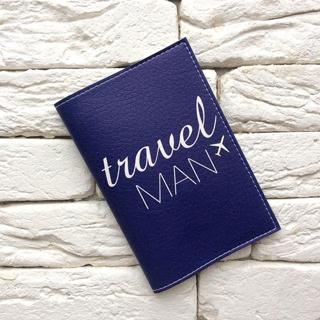Обкладинка для паспорта Travel man 6 (синій), фото 1