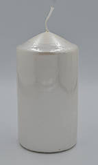 Свічка циліндр D6 см H10 см перлова