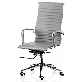 Офісне крісло Solano сіре на хром коліщатках