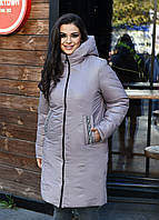 Жіноча зимова куртка пальто подовжена на силіконі батал 48-50 різні кольори