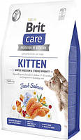 Корм Brit Care Kitten Gentle Digestion Strong Immunity сухой с лососем для укрепления иммунитета у котят 2 кг
