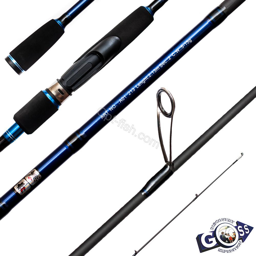 Вудилище спінінга ШТ2 Goss Caiman A01-213 5-15g 2,13м *