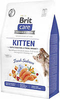 Корм Brit Care Kitten Gentle Digestion Strong Immunity сухой с лососем для укрепления иммунитета у котят 400 г