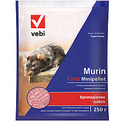 Гранули від щурів і мишей Мурін форте 250 г Vebi