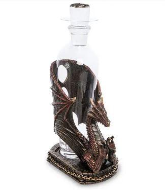 Декантер на декоративній підставці "Дракон" від італійського бренду Veronese 34 см, фото 1