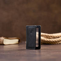 Визитница с обложкой для ID-паспорта из натуральной кожи Черная (GRANDE PELLE)