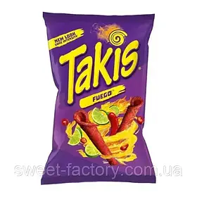 Снеки Takis Fuego Hot Chili Lime Tortilla Chips Гострі 140g