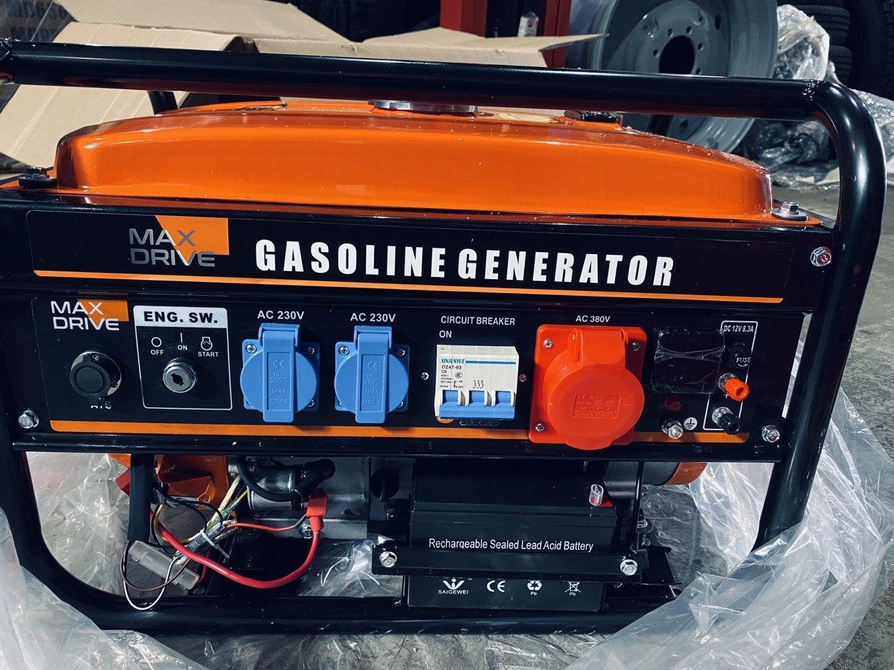 Генератор бензиновий трифазний MD-6500 MAX DRIVE 5,5 кВт