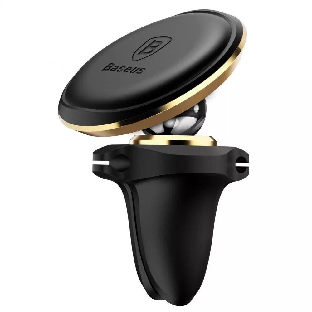 Автотримач Baseus Magnetic Air Vent Car Mount With Cable Clip Gold (SUGX020015)