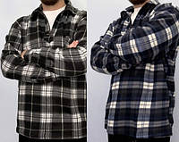 Сорочка чоловіча флісова картата XL,4XL Рубаха зимова на байці Ao longcom