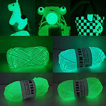 Пряжа GlowYarn люмінісцентна, 1,7 мм, світло-жовтий, 30 гр, фото 5