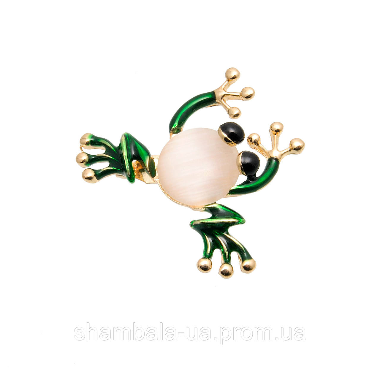 Брошка Fashion Jewerly "Жаба з місячним каменем" (055466)