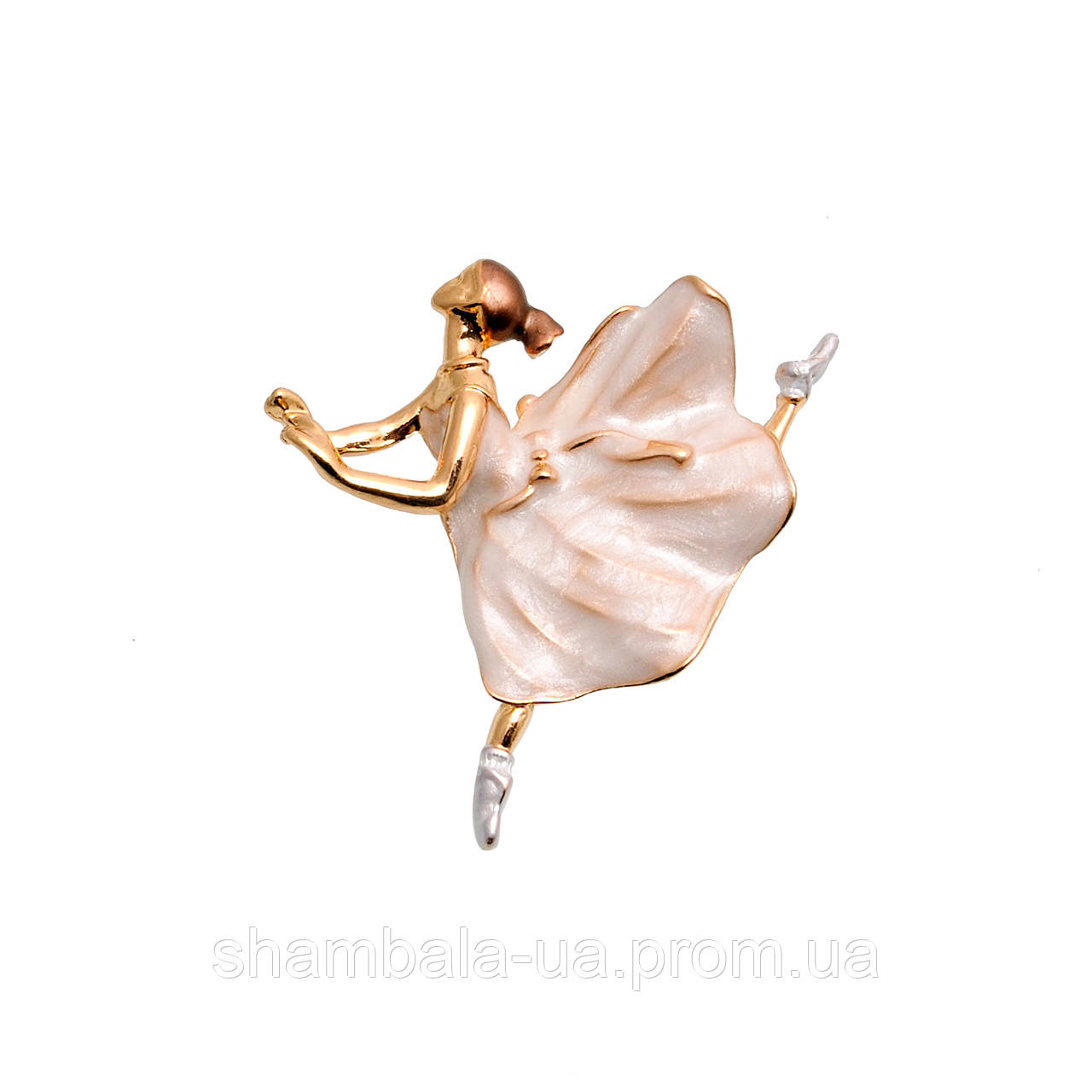 Брошка Fashion Jewerly "Балерина в білому платті" (075006)