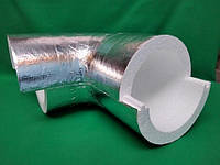 Утеплитель для труб колено фольгированный диаметром 89мм толщиной 50мм, Скорлупа СКП895035 пенопласт ПСБ-С-35