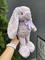 Кролик с бантиком игрушка кролик зайчик плюшевый dopaodoll лавандовий