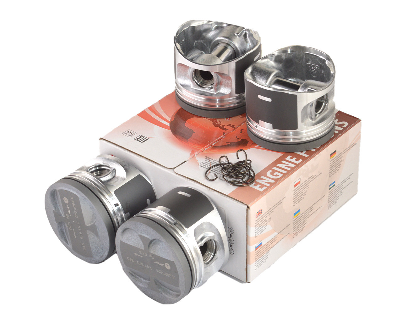 Поршень двигуна ВАЗ 2110 1.6 (82,0) STD (поршень, палець) анодовані (к-т 4 шт.) кор. уп.