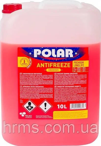 Антифриз червоний концентрат POLAR Premium Longlife Coolant 10 л