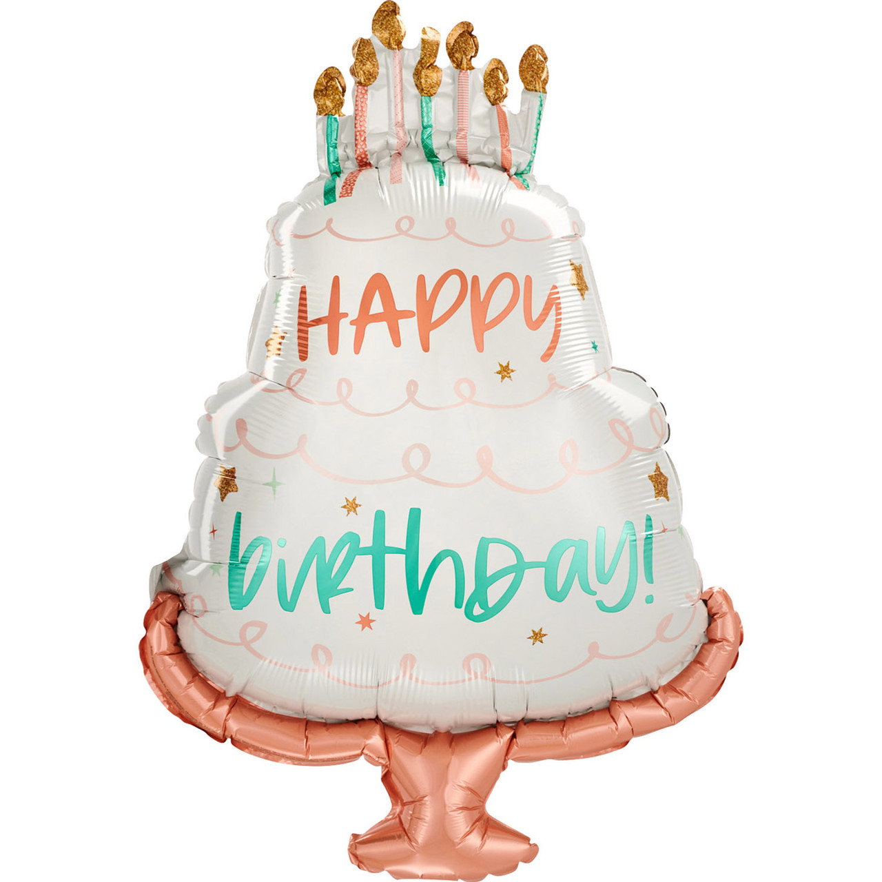 Фольгована кулька фігура "Торт Happy Birthday" 100х67 см. в уп. (1шт.)