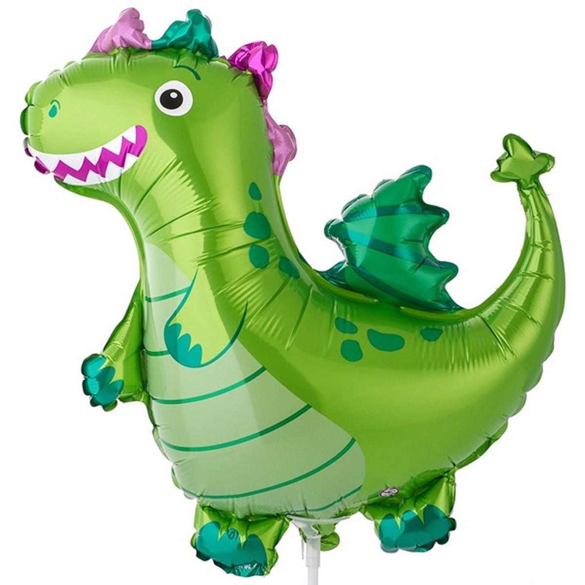 Фольгована кулька міні фігура "Дракон" зелена Flexmetal 12" (20×30 см) 1 шт