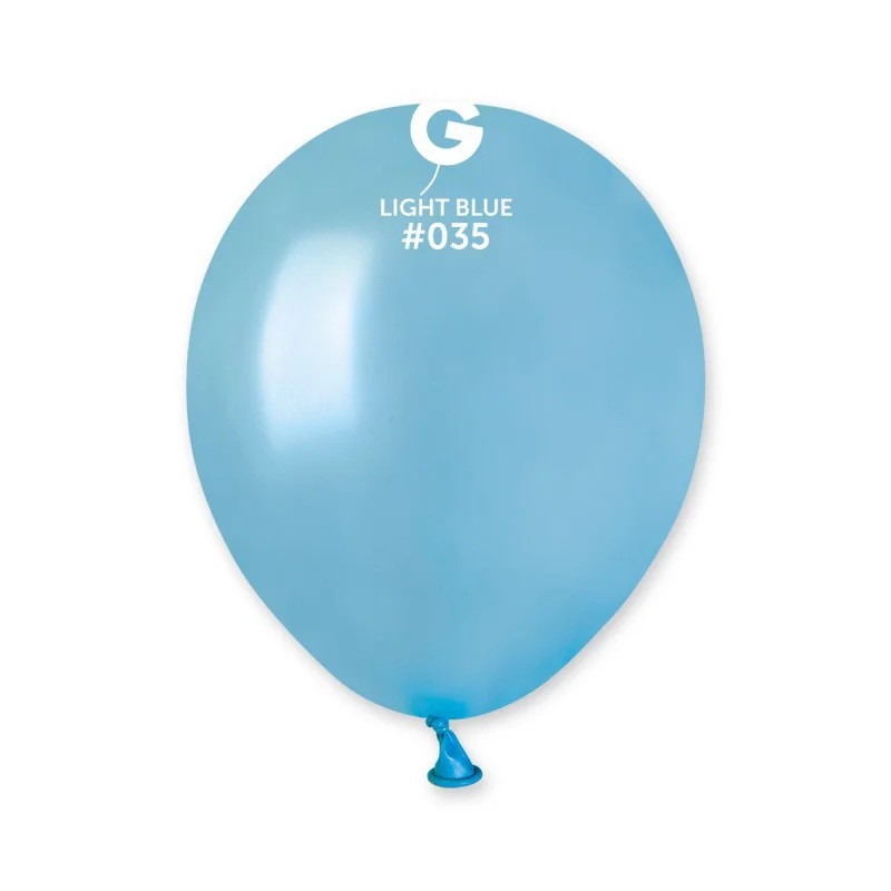 Латексна кулька Gemar блакитна (35) металік 5" (12,5 см.) 1шт.