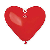 Латексна кулька Gemar червона (005) серце пастель 10" (25см) 100шт