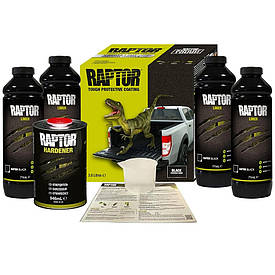 Чорне 2K антигравійне покриття Раптор U-Pol Raptor 3:1 Black 2844+946мл